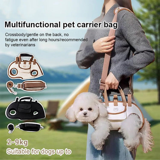 🐶🎒 2-in-1 tragbare atmungsaktive Haustiertasche – Umhängetasche + Rucksack | Überall und jederzeit!