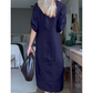 Was soll ich morgen anziehen?💕Maxikleid mit seitlichem Schlitz und Knopfleiste für Damen