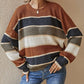 Was soll ich morgen tragen?💕Women's Loose Striped Long-Sleeve Sweater