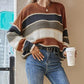Was soll ich morgen tragen?💕Women's Loose Striped Long-Sleeve Sweater