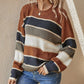 Was soll ich morgen tragen?💕Women's Loose Striped Long-Sleeve Sweater
