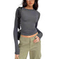 Was soll ich morgen anziehen?💕Slim Fit T-Shirt mit Rundhalsausschnitt und langen Ärmeln für Damen