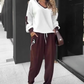 Was soll ich morgen anziehen?💕Color-Block Pullover Hoodie & Jogger Pants Set