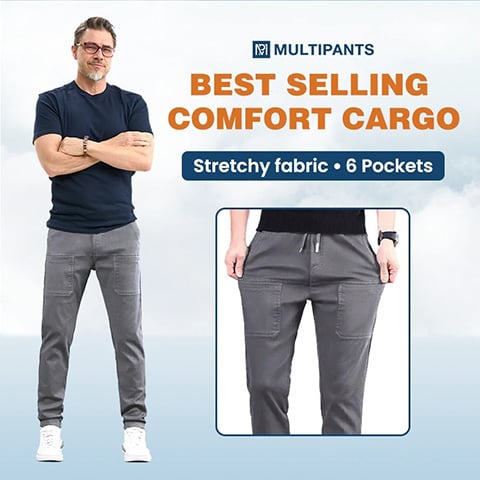 🔥 Letzter Tag 50% Rabatt 🏆 MultiPants – Hochelastische Robuste Cargohose mit Vielen Taschen