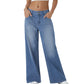 Was soll ich morgen anziehen?🌟Damenmode Wide Leg Jeans mit Taschen