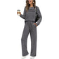 🔥 Letzter Tag: 50% Rabatt! ✨ Damen 2-teiliges Lounge-Set – Bequemes Rundhals-Top & Hose mit Kordelzug