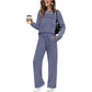 🔥 Letzter Tag: 50% Rabatt! ✨ Damen 2-teiliges Lounge-Set – Bequemes Rundhals-Top & Hose mit Kordelzug