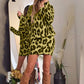 Elegantes Minikleid mit Rundhalsausschnitt und Leopardenmuster