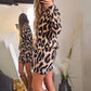 Elegantes Minikleid mit Rundhalsausschnitt und Leopardenmuster