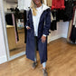 Women's Hooded Lapel Fake Two-Piece Casual Long Trench Coat