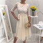 Elegantes Midikleid aus Netzstoff mit Spitzenkragen