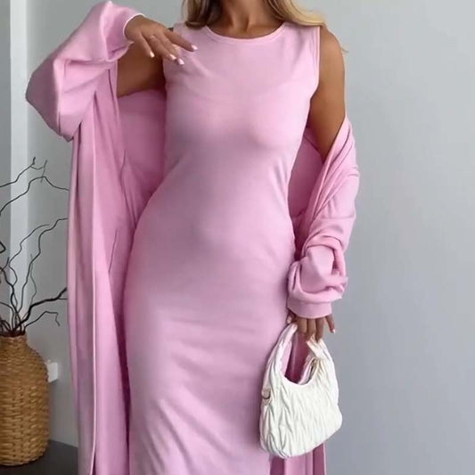 ⏳Was soll ich morgen anziehen?⏰Women’s Sleeveless Dress & Robe (2-pcs set)👗🧥