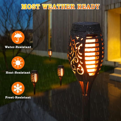 96 LED Solar-Gartenlampe – Feuerfackel-Design mit Bewegungssensor für Garten & Terrasse 🌞🏡