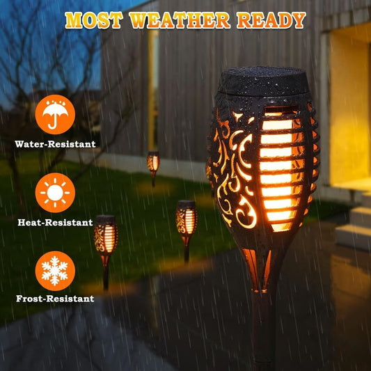 96 LED Solar-Gartenlampe – Feuerfackel-Design mit Bewegungssensor für Garten & Terrasse 🌞🏡