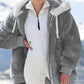 Fleecejacke mit Kapuze und Lammfellfutter