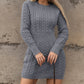 Cable Knit Bodycon Mini Sweater Dress