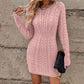 Cable Knit Bodycon Mini Sweater Dress