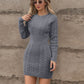 Cable Knit Bodycon Mini Sweater Dress
