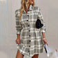 Women’s Graceful Plaid A-Line Shirt Dress