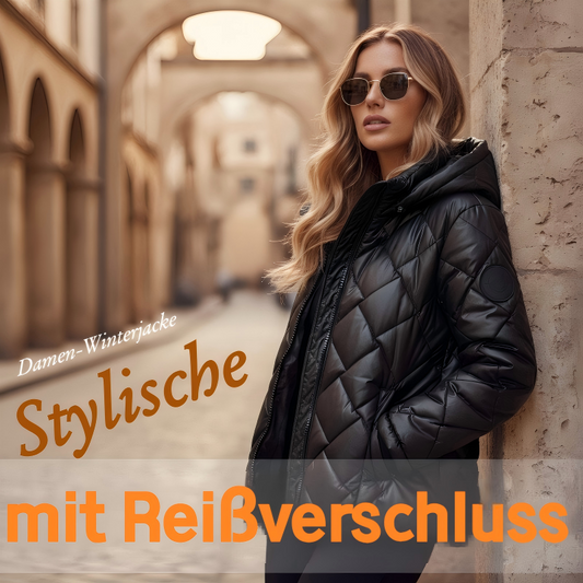Stylische Damen-Winterjacke mit Reißverschluss
