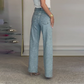 Diamond-Embellished Straight-Leg Jeans