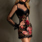 🖤 Black-Friday-Mega-Angebot – 50 % Rabatt! Minikleid mit floralem Print und transparenten Ärmeln