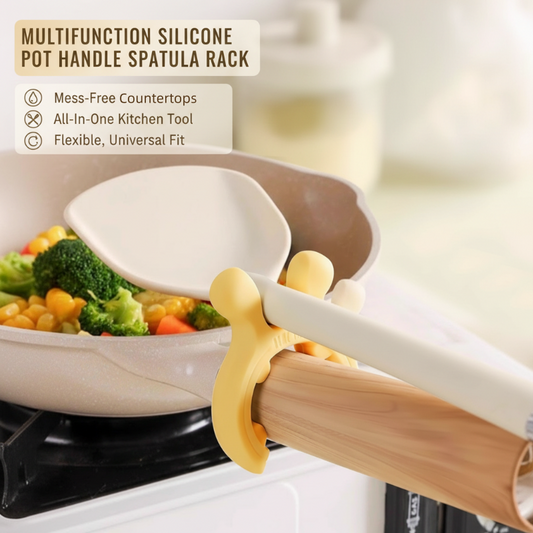 🥘  6-in-1 Silikon Topfgriff & Kochutensilienhalter – Hitzebeständig, Platzsparend & Leicht zu Reinigen 🎉