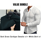 Value Bundle: Warm & Comfortable Knit Cardigan Sweater for Men + Shirt