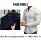 Value Bundle: Warm & Comfortable Knit Cardigan Sweater for Men + Shirt