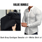 Value Bundle: Warm & Comfortable Knit Cardigan Sweater for Men + Shirt