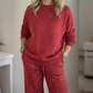Glitzernder Damen-Pullover und Hose, 2-teiliges Set