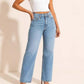 Vintage-Jeans mit hoher Taille und geradem Bein für Damen