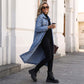 【Veste en jean longue】—— Boutonnée pour l'élégance, déboutonnée pour un style décontracté : une pièce qui vous permettra d'affirmer votre style au printemps et en automne ! 🤠💙✨