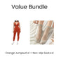 Hochdehnbarer Jumpsuit mit V-Ausschnitt für Fitness und Yoga