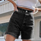 Klassische, einfarbige Damen-Shorts mit hohem Bund