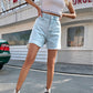 Klassische, einfarbige Damen-Shorts mit hohem Bund