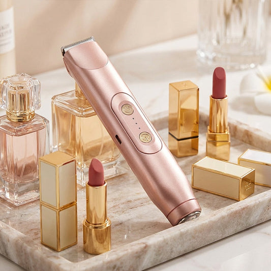 🚨 Pink AUSVERKAUFT !! SCHNELL ZUGREIFEN ⚡ Bikini-Trimmer für Frauen – Elektrischer Rasierer & Epilierer (wiederaufladbar) – 2-in-1 Gerät für Körper & Gesicht, Achseln & Beine – IPX7 wasserdicht