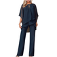 Festliches Chiffon-Set: Figurschmeichelnder Zweiteiler im Lagen-Look mit weiter Hose