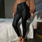Damen Hochtaillierte PU-Skinny-Hose – Figurschmeichelnd, Vielseitig & Pflegeleicht