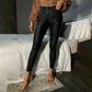 Damen Hochtaillierte PU-Skinny-Hose – Figurschmeichelnd, Vielseitig & Pflegeleicht