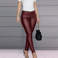 Damen Hochtaillierte PU-Skinny-Hose – Figurschmeichelnd, Vielseitig & Pflegeleicht