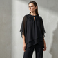 🎉Eleganter Zweiteiler: Bluse mit asymmetrischem Saum & weite Hose