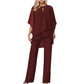 🎉Eleganter Zweiteiler: Bluse mit asymmetrischem Saum & weite Hose