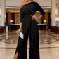 Women's Elegant One-Shoulder Jumpsuit – Wide-Leg Flow, Wrap Skirt Detail & Premium Breathable Fabric