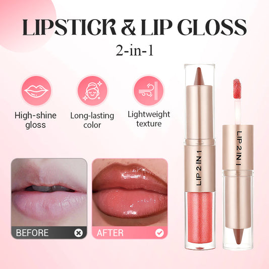 2-in-1 Matte Lipstick & Shine Lip Gloss