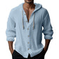 Herren Freizeit-Langarm-Kapuzenpullover in Uni-Farbe