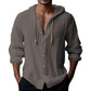 Herren Freizeit-Langarm-Kapuzenpullover in Uni-Farbe