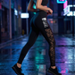 Damen-Yogahose aus Mesh mit hohem Bund und Taschen