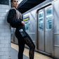 Damen-Yogahose aus Mesh mit hohem Bund und Taschen