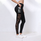 Damen-Yogahose aus Mesh mit hohem Bund und Taschen